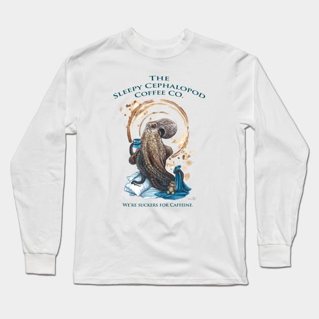 The Sleepy Cephalopod Long Sleeve T-Shirt by ardenellennixon